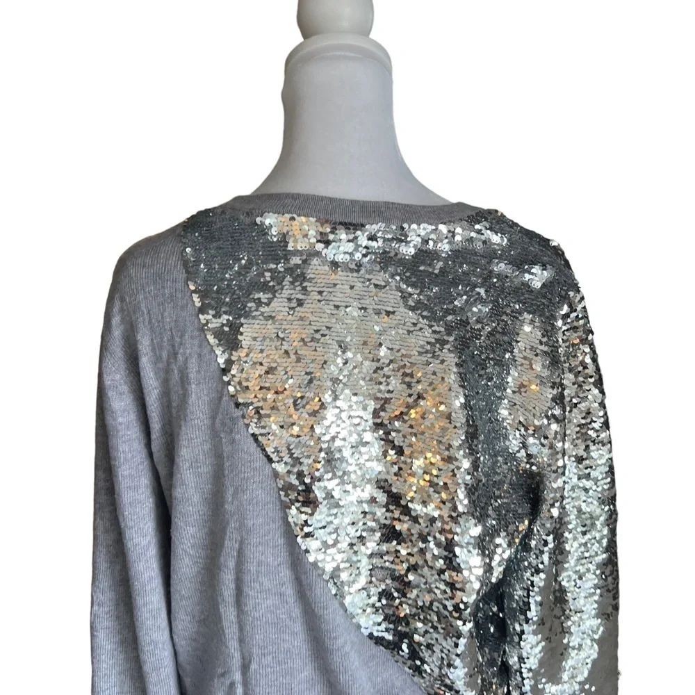 RtA - NWT Teagan Slashed Sequined Cut Out Pullover Sweater Sz L
